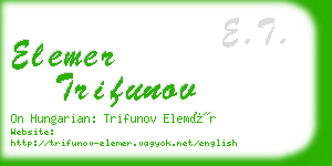 elemer trifunov business card